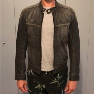 Diesel Men’s Gray Denim Motorcycle Jacket